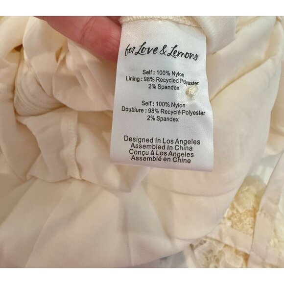 For Love & Lemons Belladonna Ivory Lace Mini Dress NWT - Size L - Picture 6 of 9